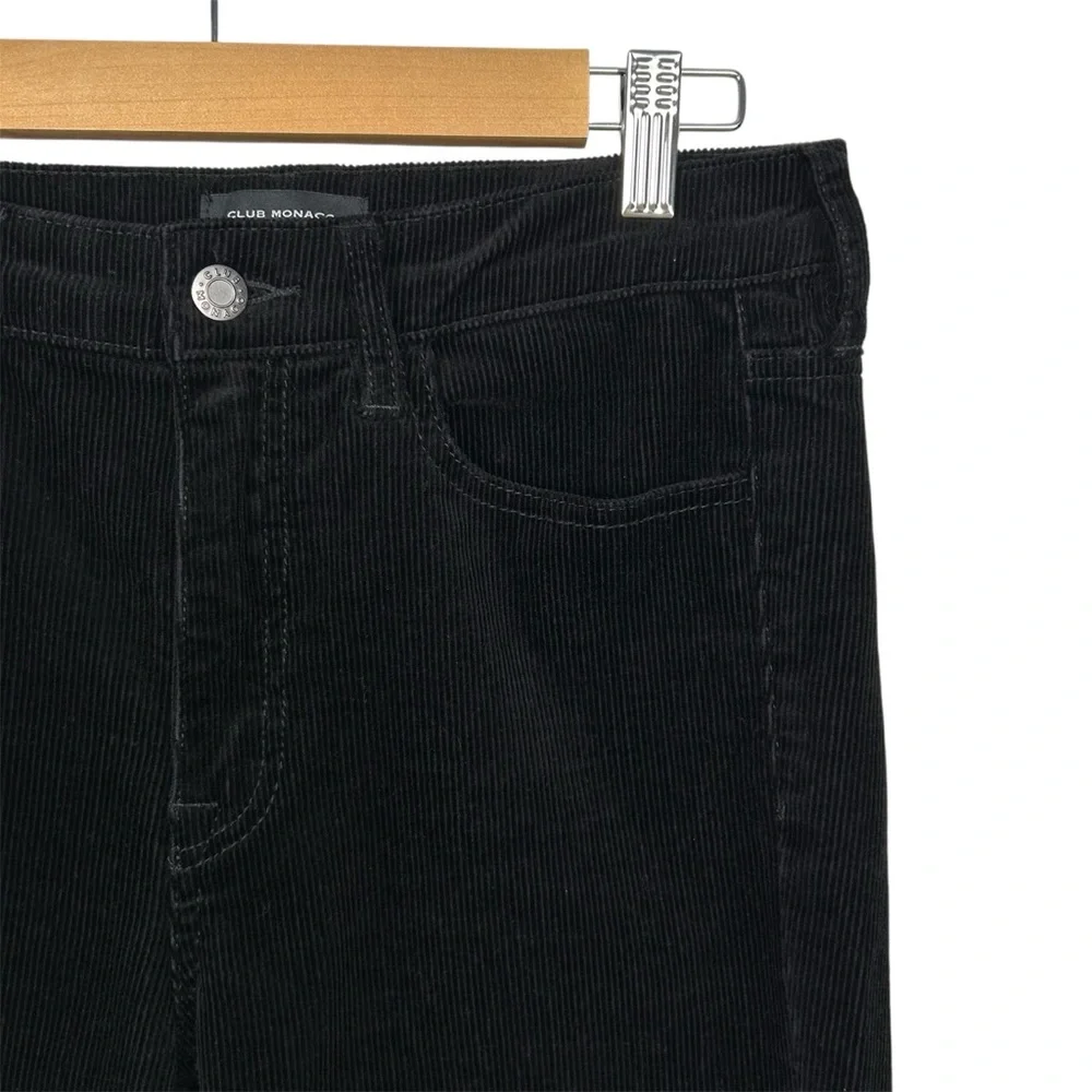 CLUB MONACO High Rise Skinny Corduroy Pants, Black, Size 6 - Picture 5 of 14